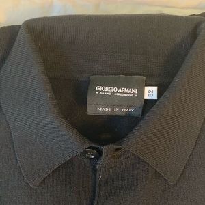 Giorgio Armani Black Long Sleeve Wool Shirt